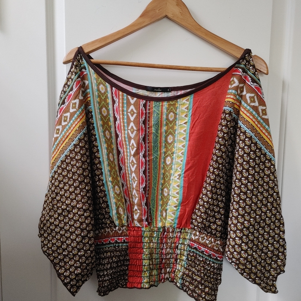 Papaya Boho Flowy Top ~ Size S